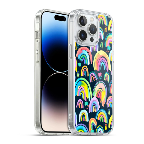 Ninola Patterns 4 New Rainbows Navy Multi Soft Gel Case for Apple iPhone 14 Pro Max & MagSafe