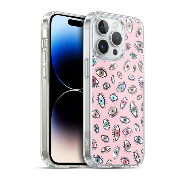 Ninola Patterns 4 Eyes Pink Soft Gel Case for Apple iPhone 14 Pro & MagSafe