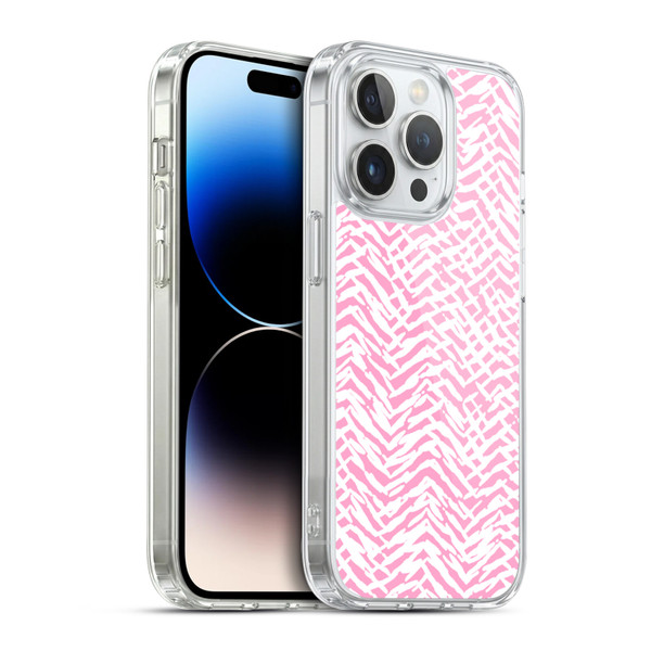 Ninola Patterns 4 Leopard Marks Pink Soft Gel Case for Apple iPhone 14 Pro & MagSafe