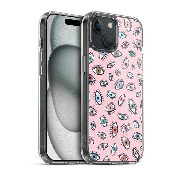 Ninola Patterns 4 Eyes Pink Soft Gel Case for Apple iPhone 15 & MagSafe