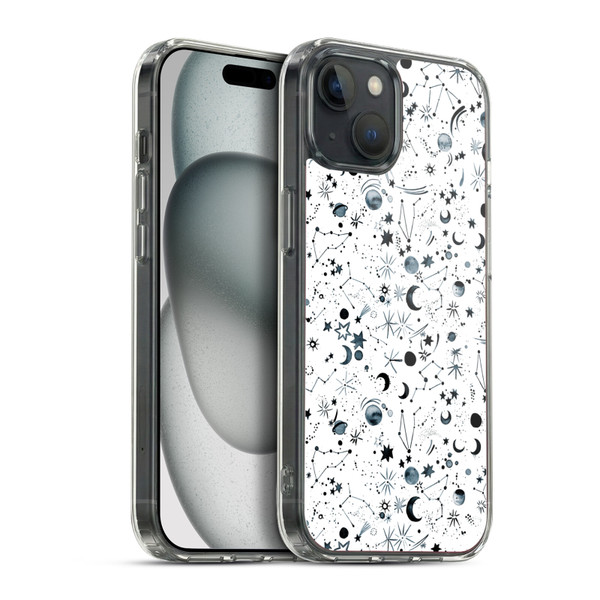 Ninola Patterns 4 Astrology Space White Soft Gel Case for Apple iPhone 15 Plus & MagSafe