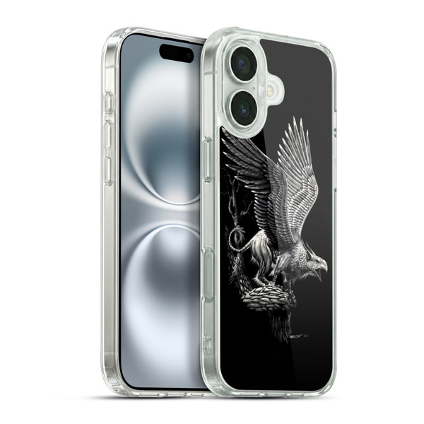 Stanley Morrison Black And White Griffon Soft Gel Case for Apple iPhone 16 Plus & MagSafe