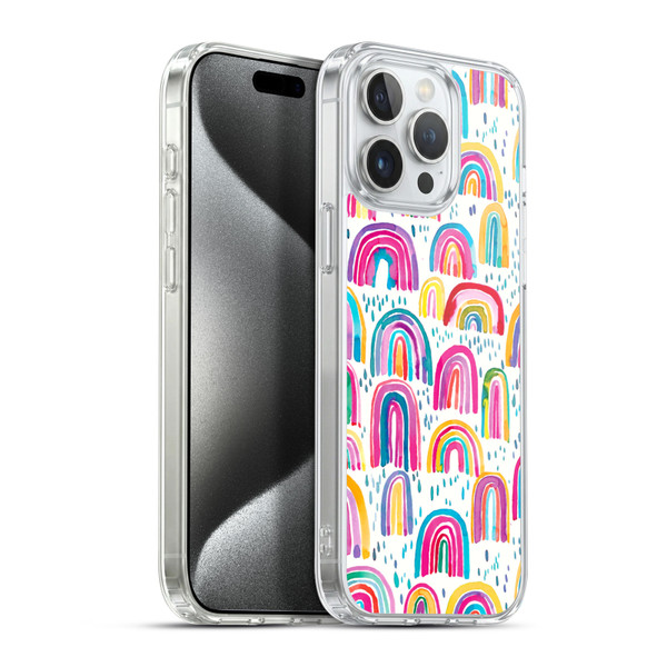 Ninola Patterns 4 Colourful Watercolour Rainbows Soft Gel Case for Apple iPhone 15 Pro Max & MagSafe