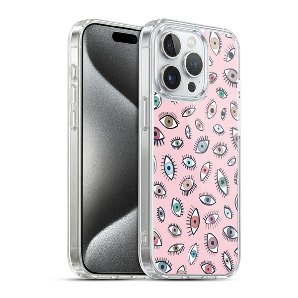 Ninola Patterns 4 Eyes Pink Soft Gel Case for Apple iPhone 15 Pro & MagSafe