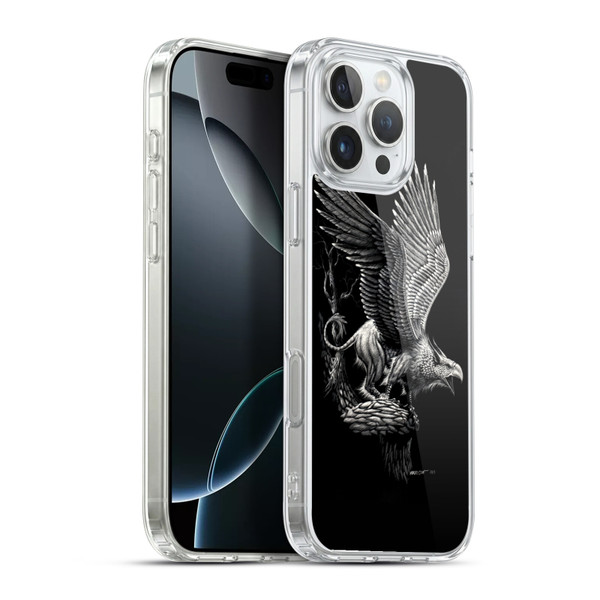 Stanley Morrison Black And White Griffon Soft Gel Case for Apple iPhone 16 Pro Max & MagSafe