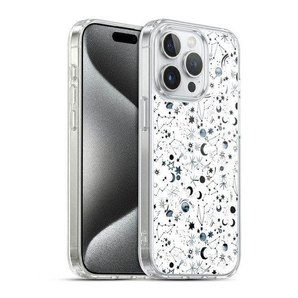 Ninola Patterns 4 Astrology Space White Soft Gel Case for Apple iPhone 15 Pro & MagSafe