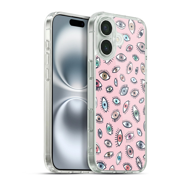 Ninola Patterns 4 Eyes Pink Soft Gel Case for Apple iPhone 16 Plus & MagSafe