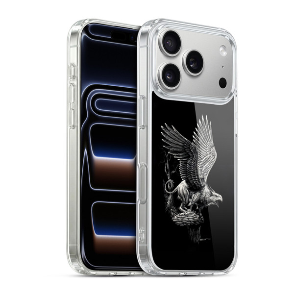 Stanley Morrison Black And White Griffon Soft Gel Case for Apple iPhone 17 Pro