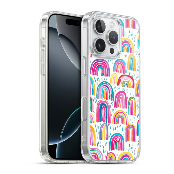Ninola Patterns 4 Colourful Watercolour Rainbows Soft Gel Case for Apple iPhone 16 Pro & MagSafe