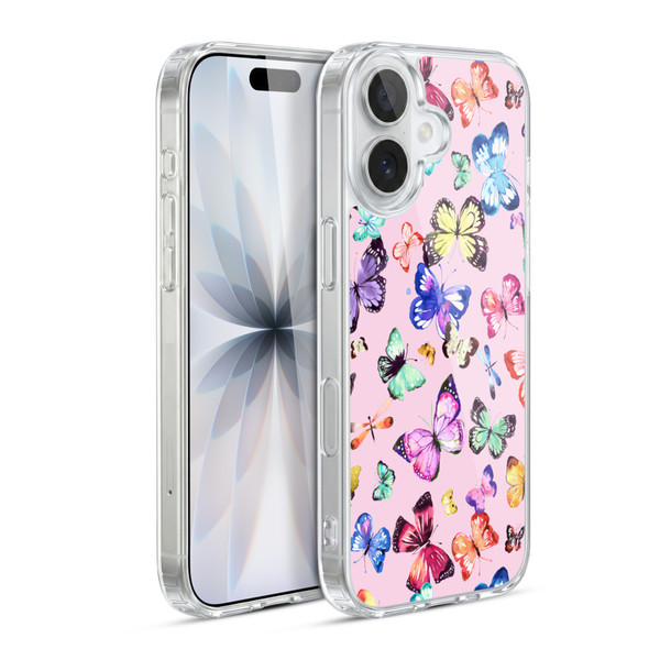 Ninola Patterns 4 Butterflies Multi Pink Soft Gel Case for Apple iPhone 17