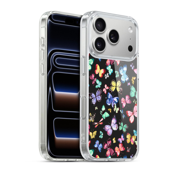 Ninola Patterns 4 Butterflies Black Multi Soft Gel Case for Apple iPhone 17 Pro