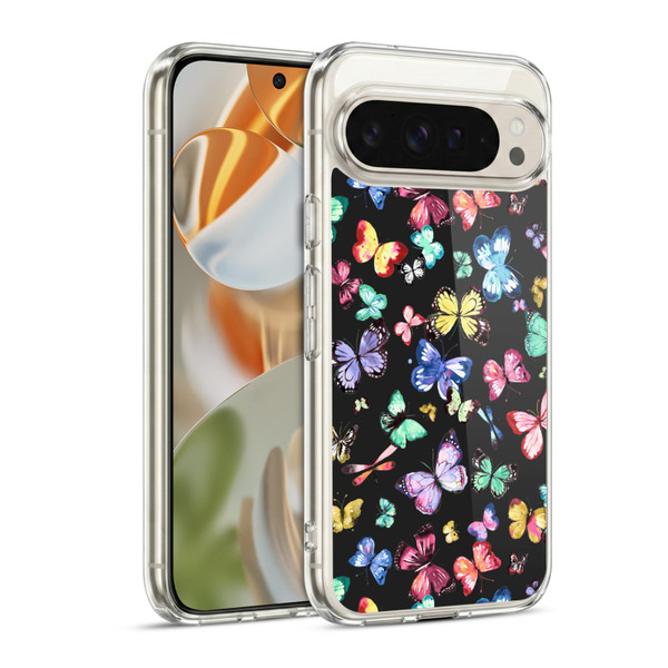 Ninola Patterns 4 Butterflies Black Multi Soft Gel Case for Google Pixel 9 / Pixel 9 Pro