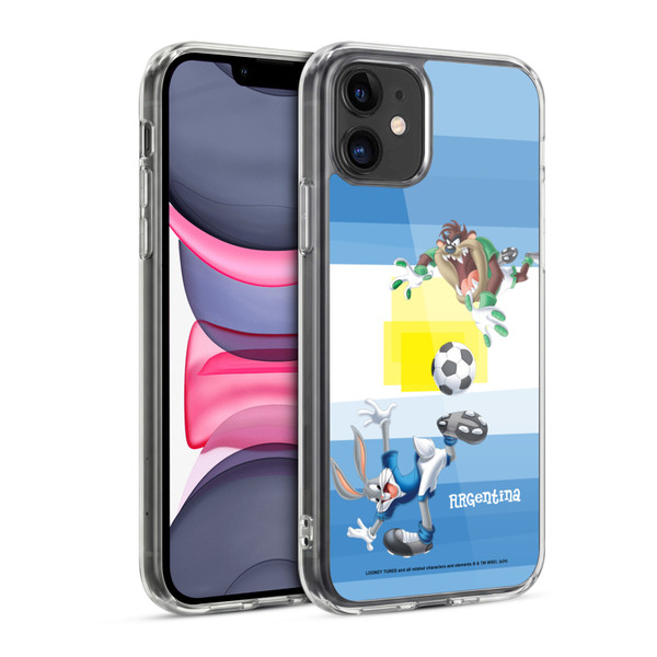 Looney Tunes Flag Graphics Argentina Taz & Bugs Bunny Soft Gel Case for Apple iPhone 11