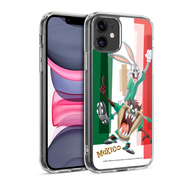Looney Tunes Flag Graphics Mexico Taz & Bugs Bunny Soft Gel Case for Apple iPhone 11