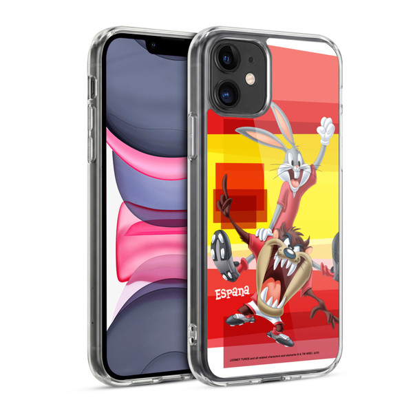 Looney Tunes Flag Graphics Spain Taz & Bugs Bunny Soft Gel Case for Apple iPhone 11