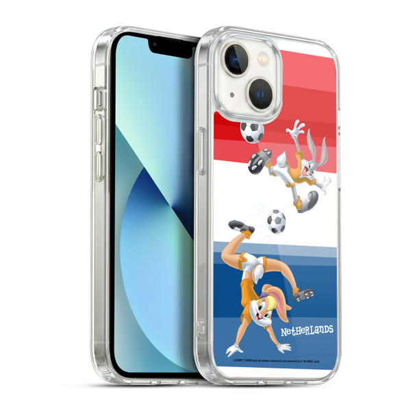 Looney Tunes Flag Graphics Netherlands Lola & Bugs Bunny Soft Gel Case for Apple iPhone 13