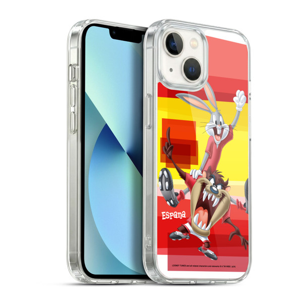 Looney Tunes Flag Graphics Spain Taz & Bugs Bunny Soft Gel Case for Apple iPhone 13