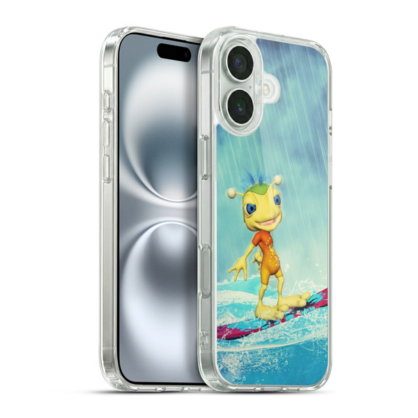 Simone Gatterwe Angels And Fairies Surfing Alien Soft Gel Case for Apple iPhone 16 Plus & MagSafe