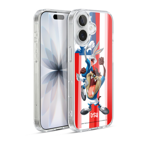 Looney Tunes Flag Graphics USA Taz & Bugs Bunny Soft Gel Case for Apple iPhone 17