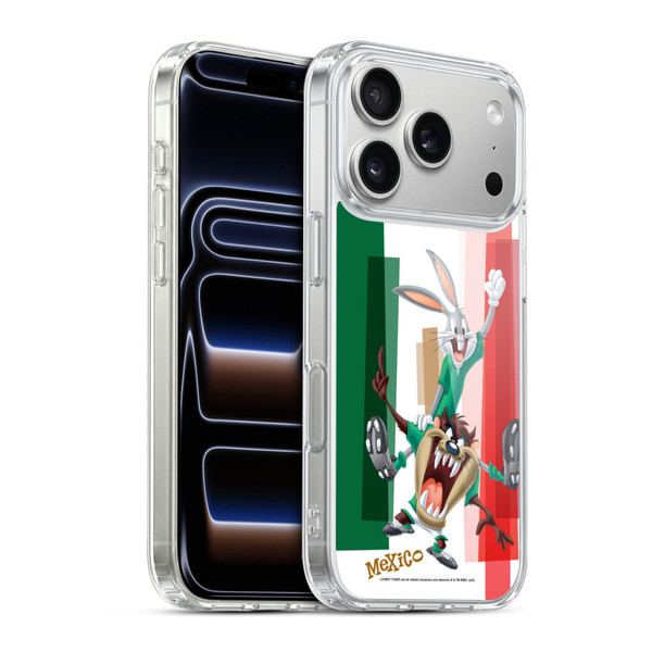 Looney Tunes Flag Graphics Mexico Taz & Bugs Bunny Soft Gel Case for Apple iPhone 17 Pro