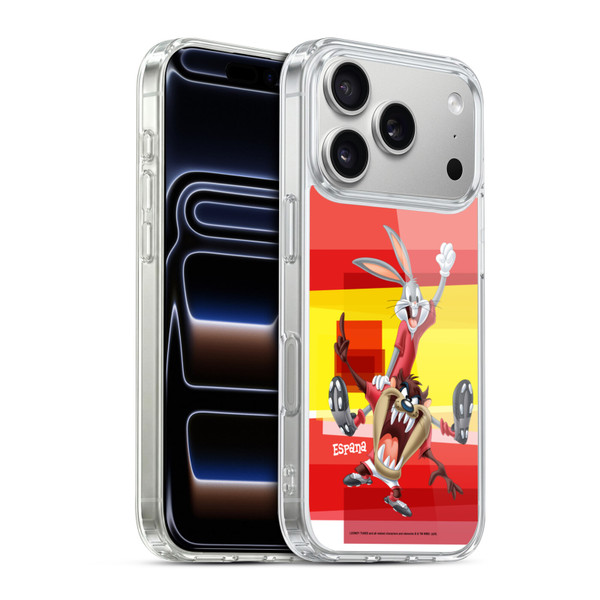 Looney Tunes Flag Graphics Spain Taz & Bugs Bunny Soft Gel Case for Apple iPhone 17 Pro