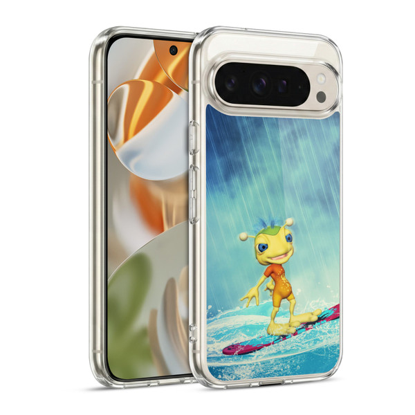 Simone Gatterwe Angels And Fairies Surfing Alien Soft Gel Case for Google Pixel 9 / Pixel 9 Pro