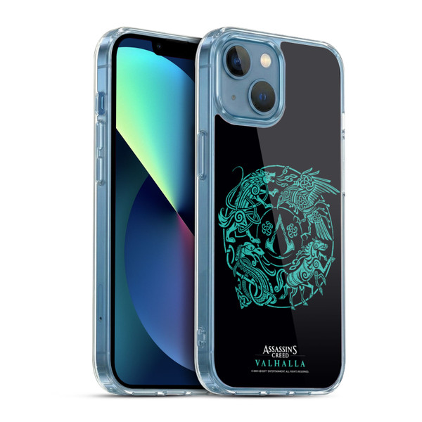 Assassin's Creed Valhalla Compositions And Patterns Animals Crest Soft Gel Case for Apple iPhone 13 Mini & MagSafe