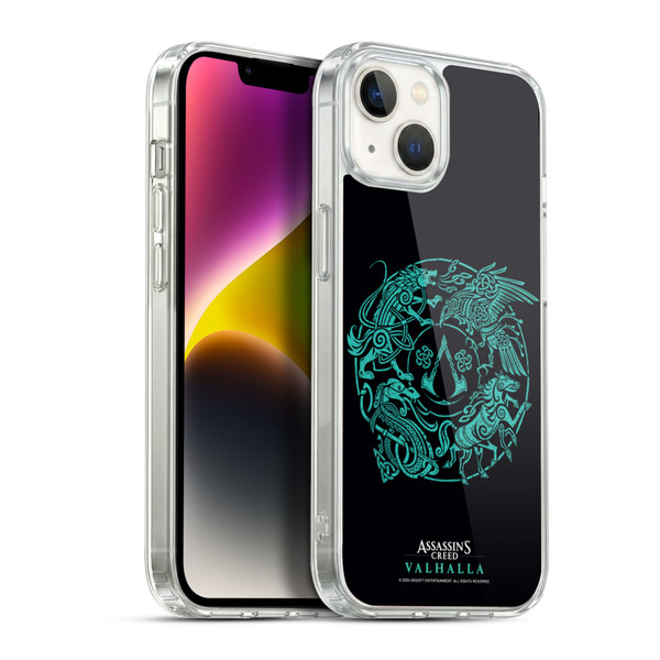 Assassin's Creed Valhalla Compositions And Patterns Animals Crest Soft Gel Case for Apple iPhone 14 Plus & MagSafe