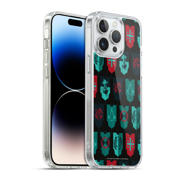 Assassin's Creed Valhalla Compositions And Patterns Banners Soft Gel Case for Apple iPhone 14 Pro Max & MagSafe