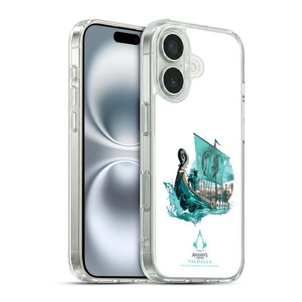 Assassin's Creed Valhalla Compositions And Patterns Eivor's Drakkar Soft Gel Case for Apple iPhone 16 & MagSafe