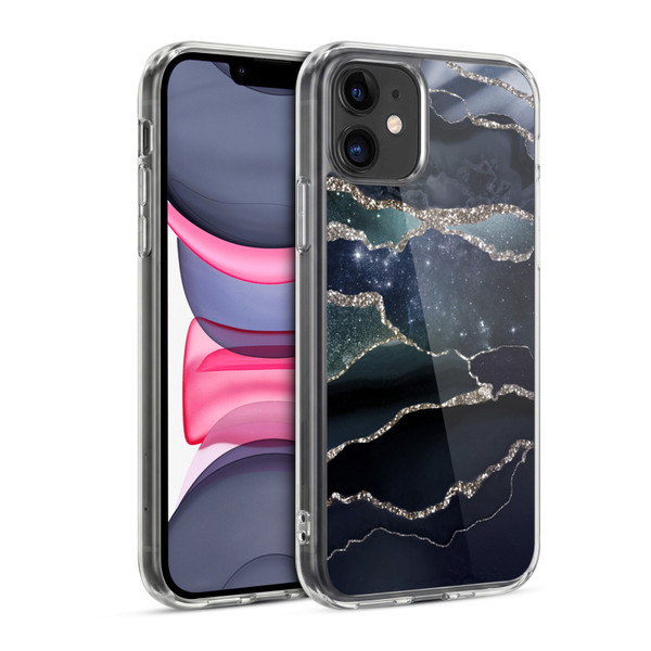 UtArt Dark Night Marble Silver Midnight Sky Soft Gel Case for Apple iPhone 11