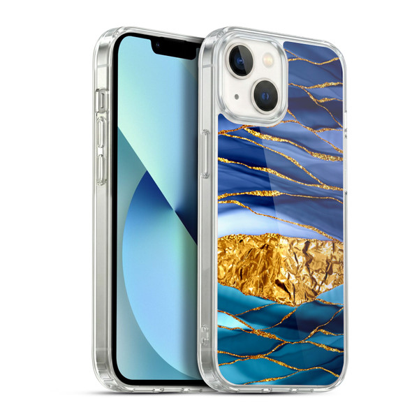 UtArt Dark Night Marble Golden Seas Soft Gel Case for Apple iPhone 13