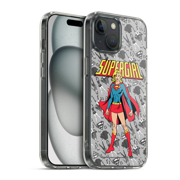Superman DC Comics Supergirl Comic Art Classic Soft Gel Case for Apple iPhone 15 & MagSafe