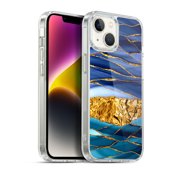 UtArt Dark Night Marble Golden Seas Soft Gel Case for Apple iPhone 14