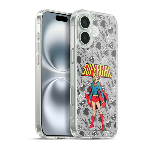 Superman DC Comics Supergirl Comic Art Classic Soft Gel Case for Apple iPhone 16 Plus & MagSafe