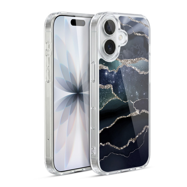 UtArt Dark Night Marble Silver Midnight Sky Soft Gel Case for Apple iPhone 17