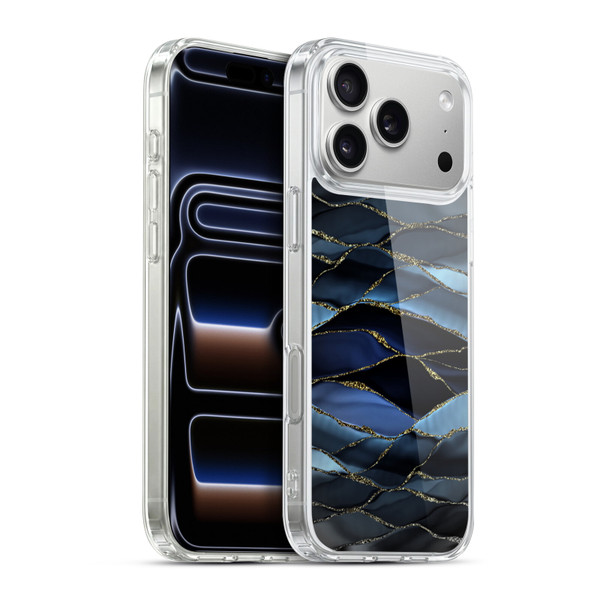 UtArt Dark Night Marble Deep Sparkle Waves Soft Gel Case for Apple iPhone 17 Pro Max
