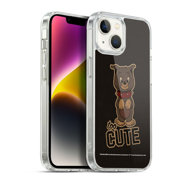 Tom and Jerry Typography Art Too Cute Soft Gel Case for Apple iPhone 14
