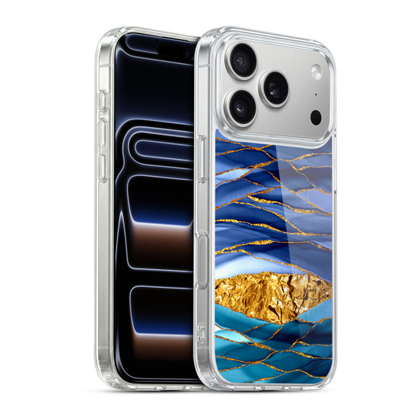 UtArt Dark Night Marble Golden Seas Soft Gel Case for Apple iPhone 17 Pro