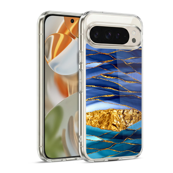 UtArt Dark Night Marble Golden Seas Soft Gel Case for Google Pixel 9 / Pixel 9 Pro