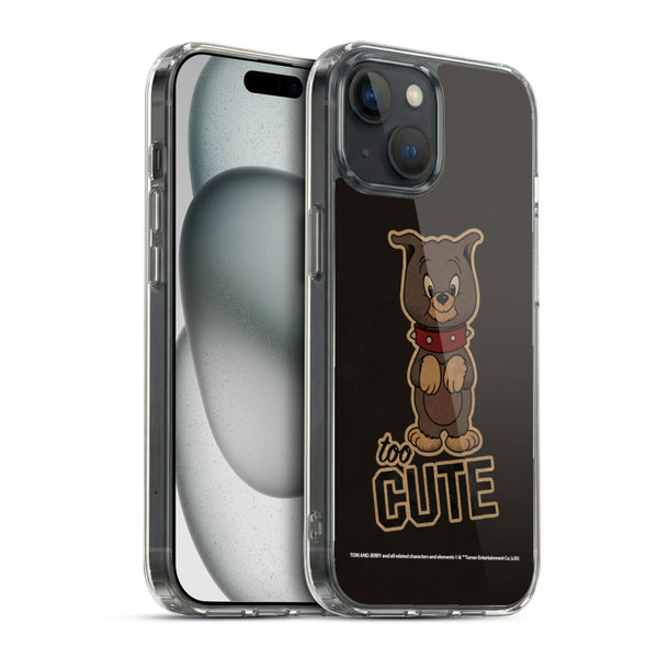 Tom and Jerry Typography Art Too Cute Soft Gel Case for Apple iPhone 15 & MagSafe