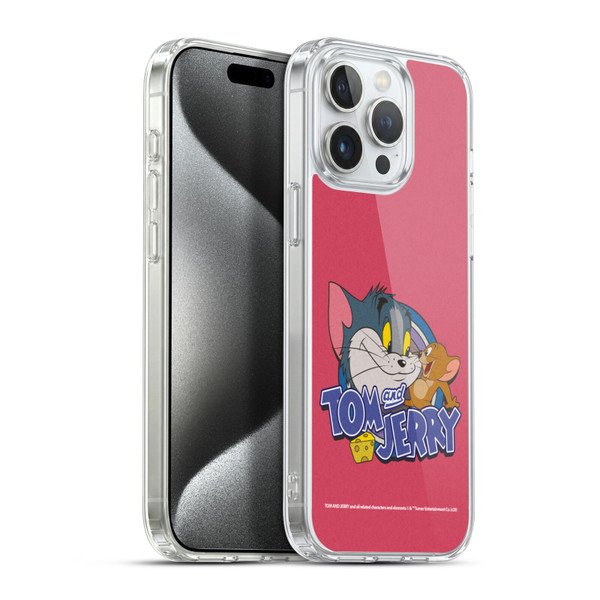 Tom and Jerry Typography Art Classic Soft Gel Case for Apple iPhone 15 Pro Max & MagSafe