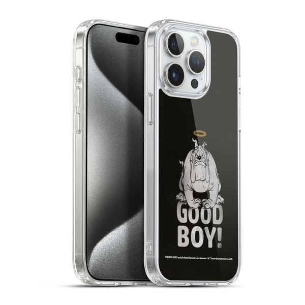Tom and Jerry Typography Art Good Boy Soft Gel Case for Apple iPhone 15 Pro Max & MagSafe