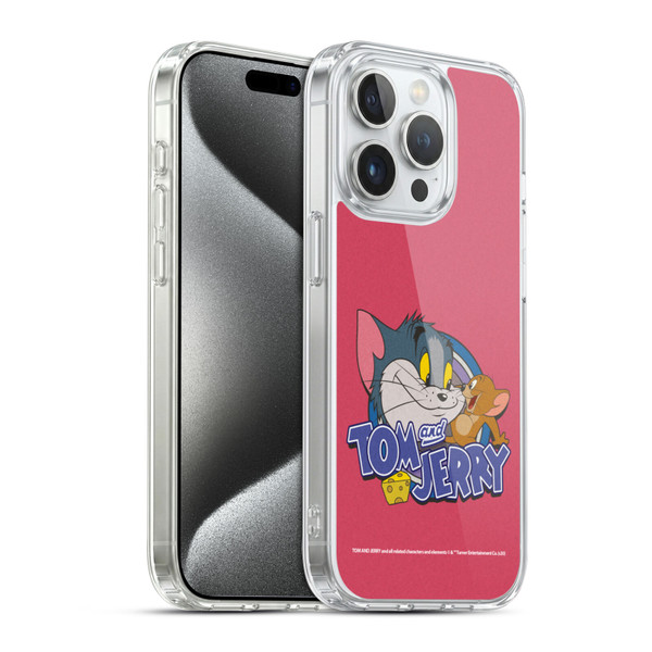 Tom and Jerry Typography Art Classic Soft Gel Case for Apple iPhone 15 Pro & MagSafe