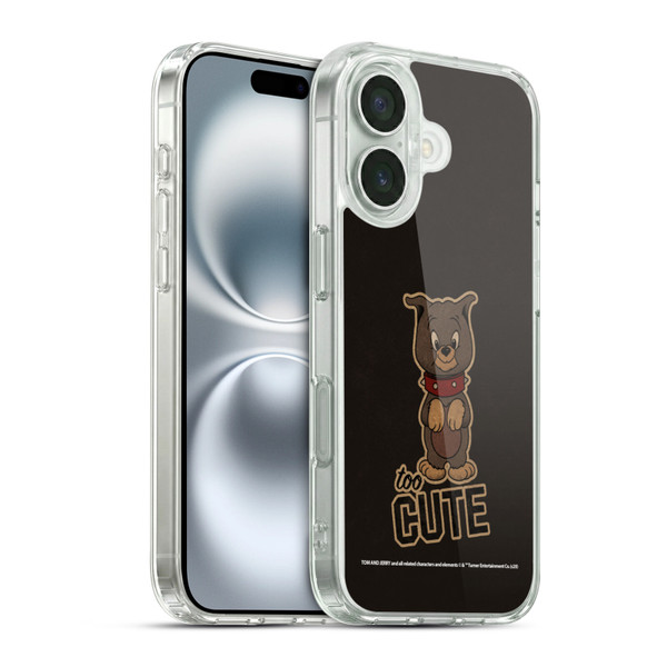 Tom and Jerry Typography Art Too Cute Soft Gel Case for Apple iPhone 16 & MagSafe