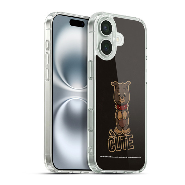 Tom and Jerry Typography Art Too Cute Soft Gel Case for Apple iPhone 16 Plus & MagSafe