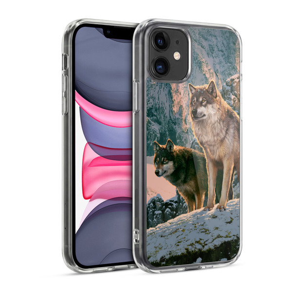 Vincent Hie Canidae Wolf Couple Soft Gel Case for Apple iPhone 11
