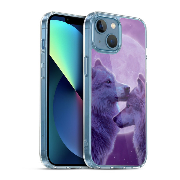 Vincent Hie Canidae Loving Wolves Soft Gel Case for Apple iPhone 13 Mini & MagSafe
