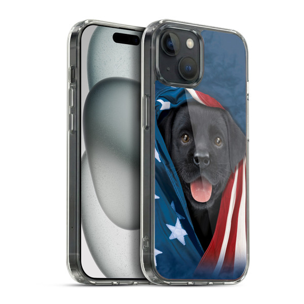 Vincent Hie Canidae Black Labrador Soft Gel Case for Apple iPhone 15 Plus & MagSafe