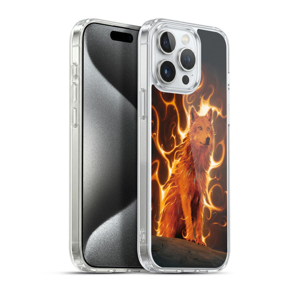 Vincent Hie Canidae Wolf Phoenix Soft Gel Case for Apple iPhone 15 Pro Max & MagSafe